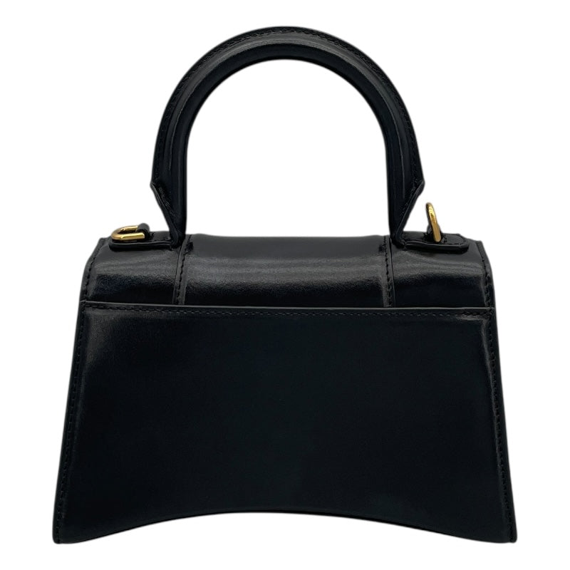 バレンシアガ BALENCIAGA アワーグラス XS 592833 ブラック レザー レディース ショルダーバッグ
