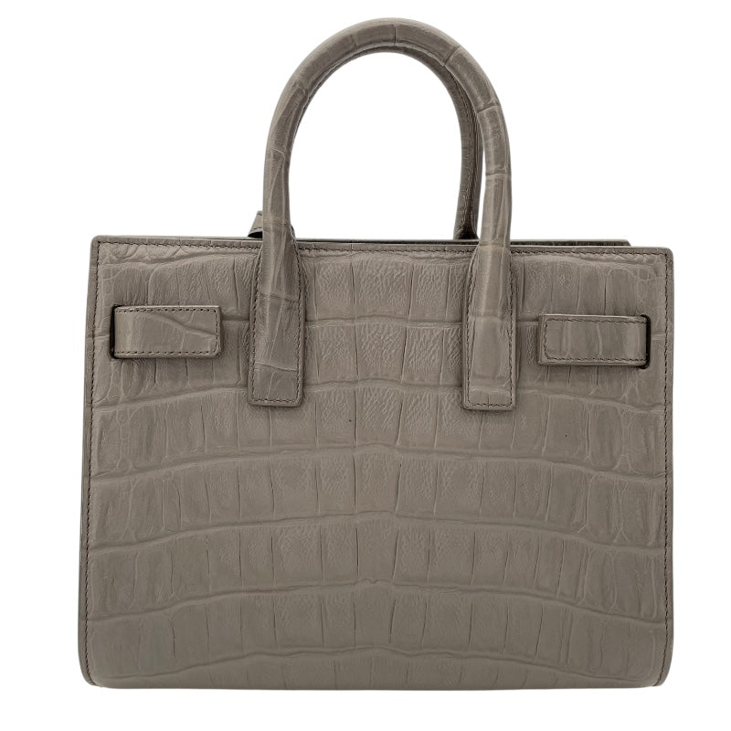 サンローラン SAINT LAURENT サックドジュール ナノ 340778 グレー 型押しレザー レディース ショルダーバッグ