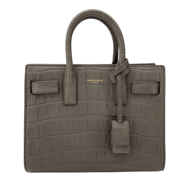 サンローラン SAINT LAURENT サックドジュール ナノ 340778 グレー 型押しレザー レディース ショルダーバッグ
