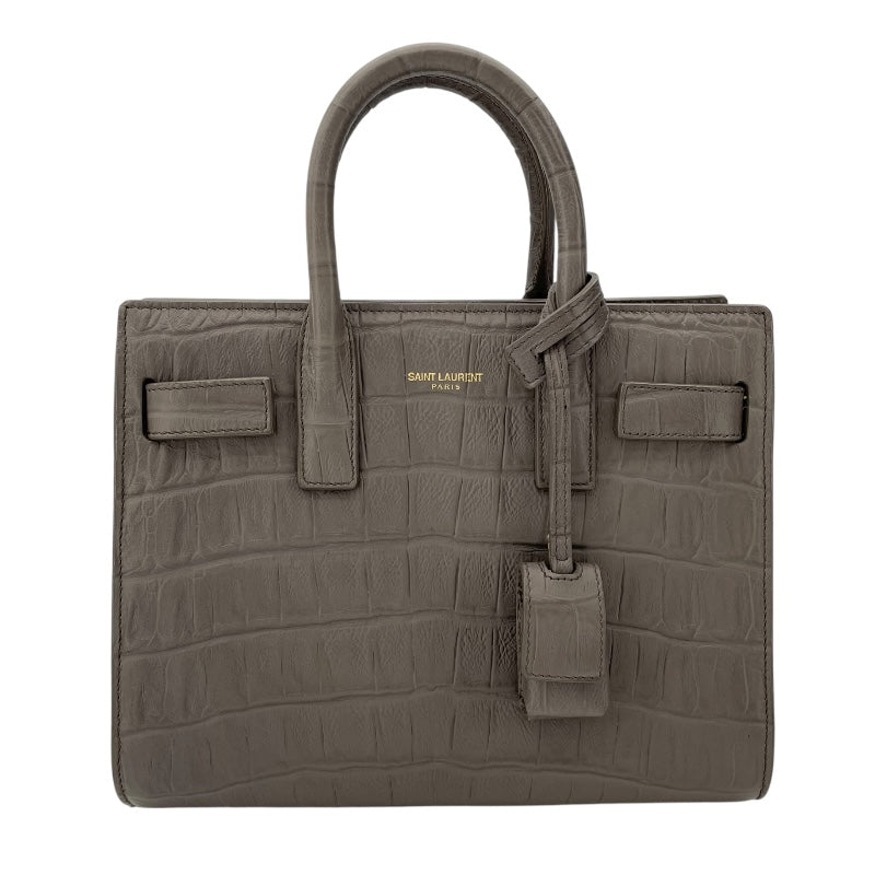 サンローラン SAINT LAURENT サックドジュール ナノ 340778 グレー 型押しレザー レディース ショルダーバッグ