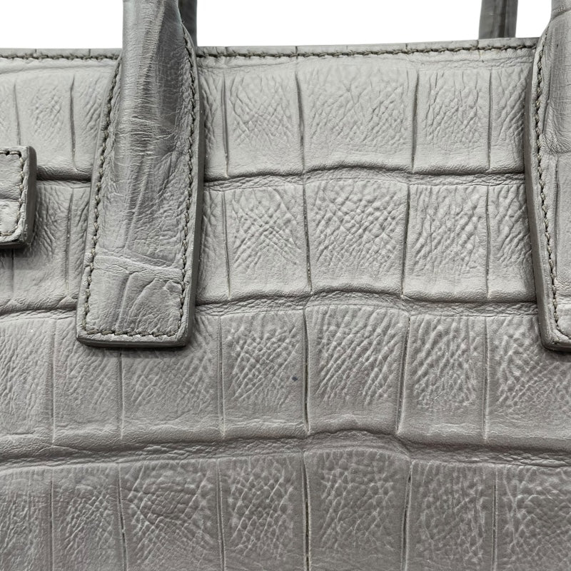 サンローラン SAINT LAURENT サックドジュール ナノ 340778 グレー 型押しレザー レディース ショルダーバッグ