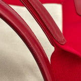 バレンシアガ BALENCIAGA ネイビーカバス S 339933 ベージュ/レッド キャンバス レディース トートバッグ