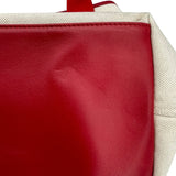 バレンシアガ BALENCIAGA ネイビーカバス S 339933 ベージュ/レッド キャンバス レディース トートバッグ