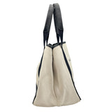 バレンシアガ BALENCIAGA ネイビーカバスS 339933 アイボリーxブラック キャンバス/レザー レディース トートバッグ