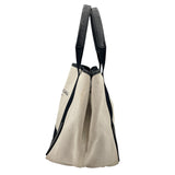 バレンシアガ BALENCIAGA ネイビーカバスS 339933 アイボリーxブラック キャンバス/レザー レディース トートバッグ