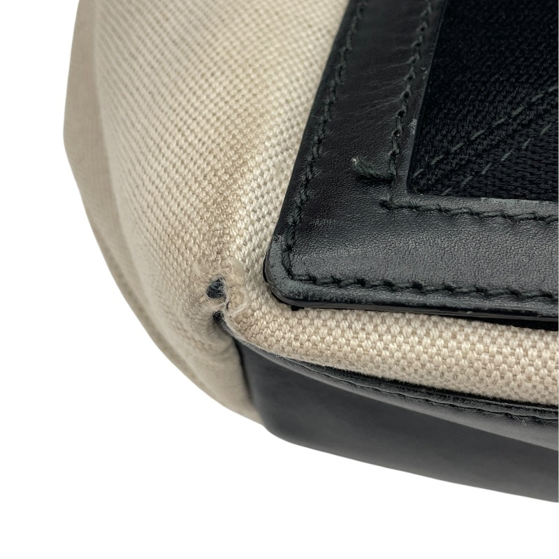 バレンシアガ BALENCIAGA ネイビーカバスS 339933 アイボリーxブラック キャンバス/レザー レディース トートバッグ