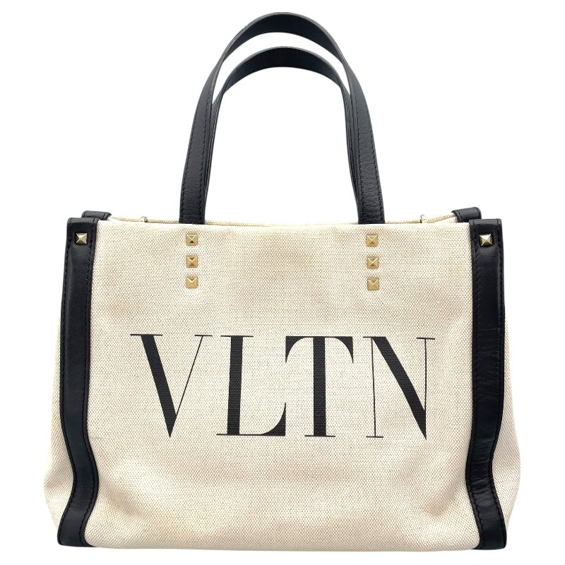 ヴァレンティノ VALENTINO スタッズトート アイボリー キャンバス レディース トートバッグ