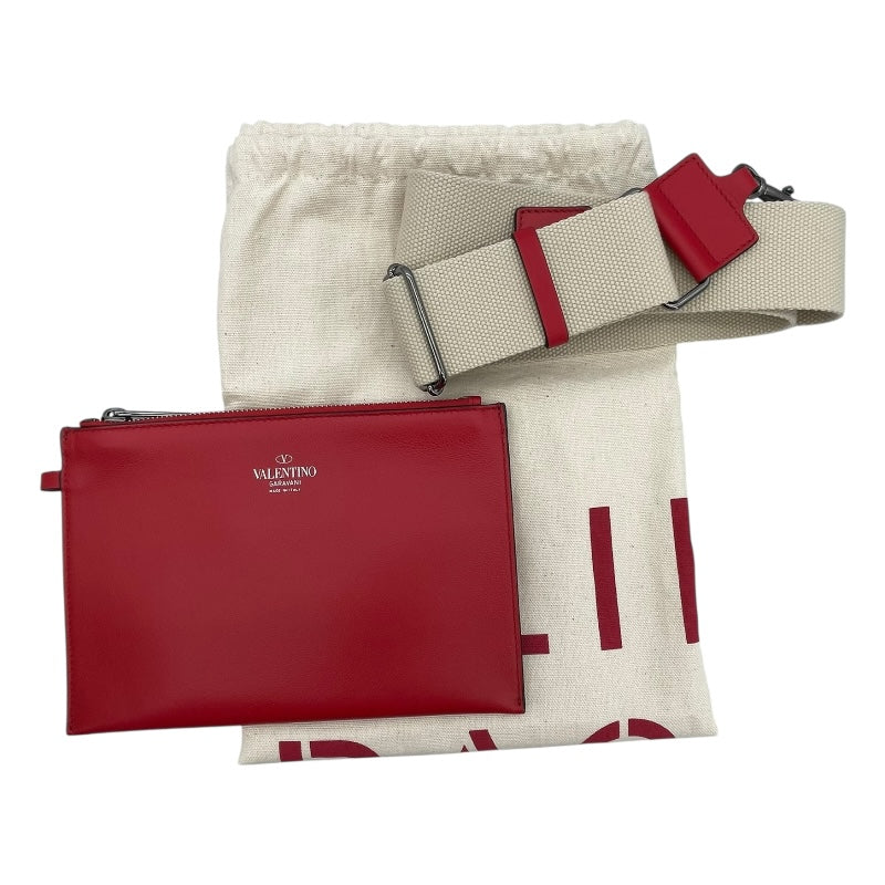 ヴァレンティノ VALENTINO アトリエ 2WAY バッグ ナチュラル/レッド キャンバス レディース ショルダーバッグ