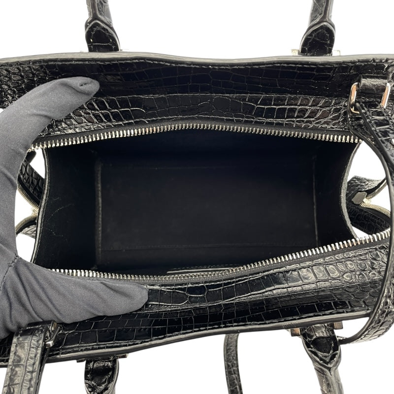 サンローラン SAINT LAURENT アップタウンスモール 561203 ブラック クロコ型押しカーフ レディース ショルダーバッグ