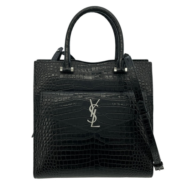 サンローラン SAINT LAURENT アップタウンスモール 561203 ブラック クロコ型押しカーフ レディース ショルダーバッグ