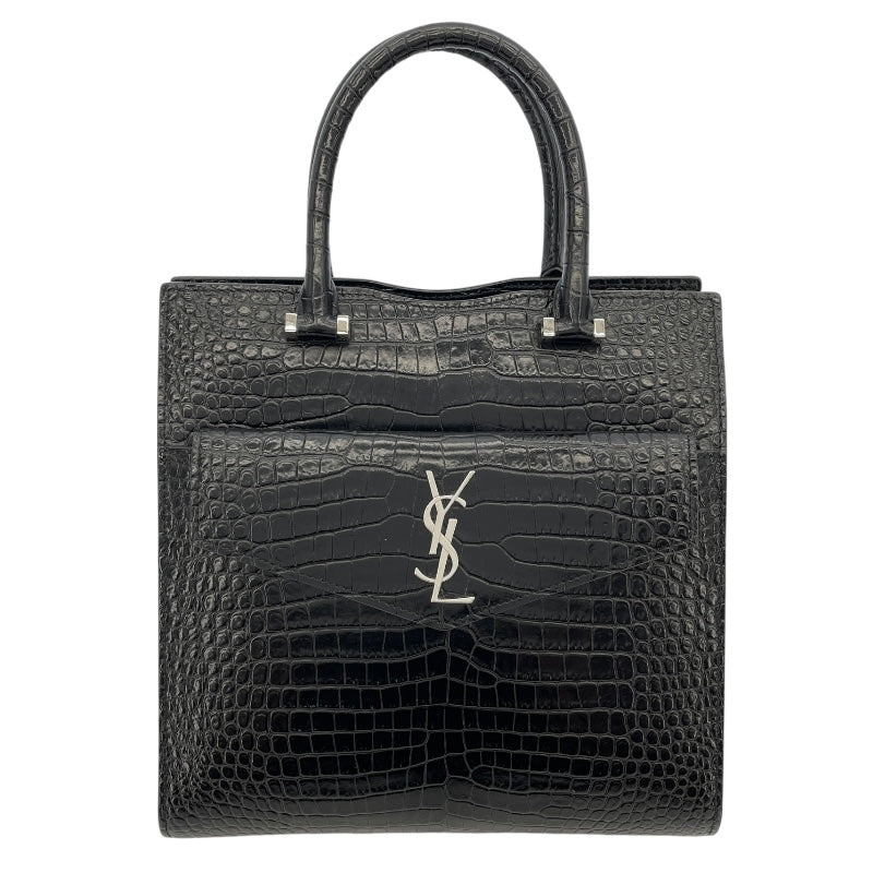 サンローラン SAINT LAURENT アップタウンスモール 561203 ブラック クロコ型押しカーフ レディース ショルダーバッグ
