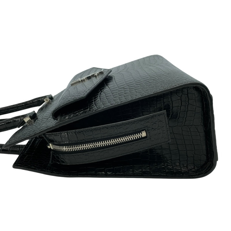 サンローラン SAINT LAURENT アップタウンスモール 561203 ブラック クロコ型押しカーフ レディース ショルダーバッグ