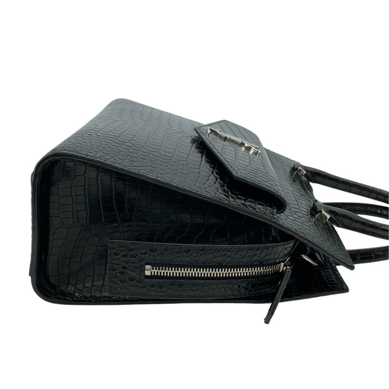 サンローラン SAINT LAURENT アップタウンスモール 561203 ブラック クロコ型押しカーフ レディース ショルダーバッグ