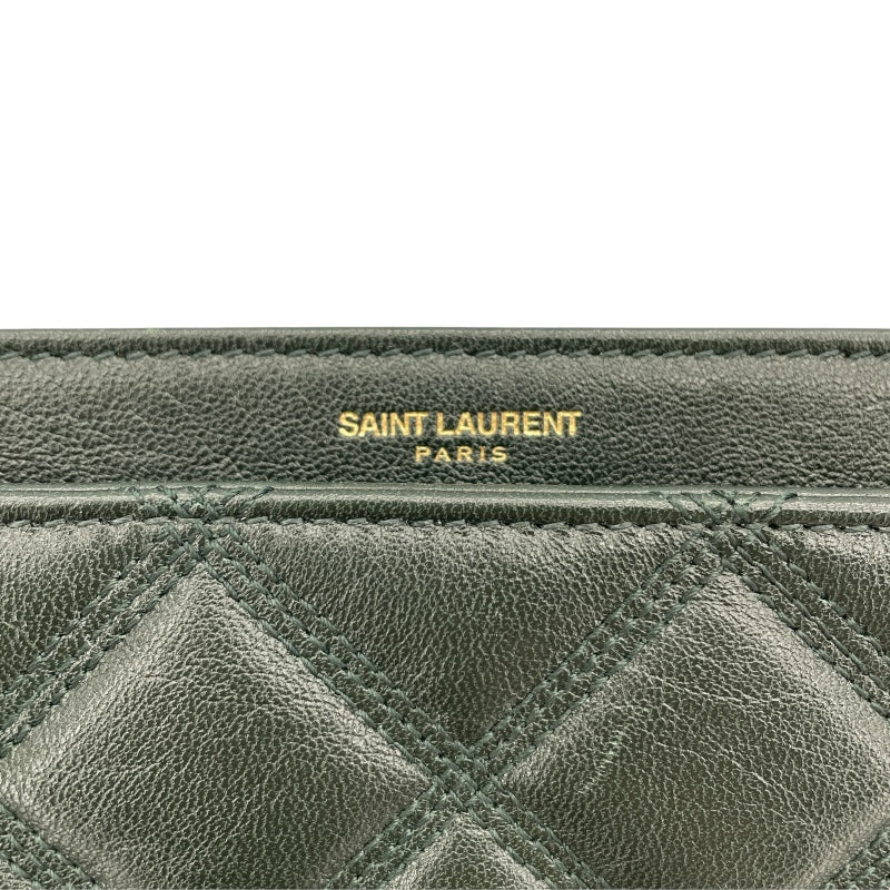 サンローラン SAINT LAURENT カサンドラショルダー 629246 グリーン レザー レディース ショルダーバッグ