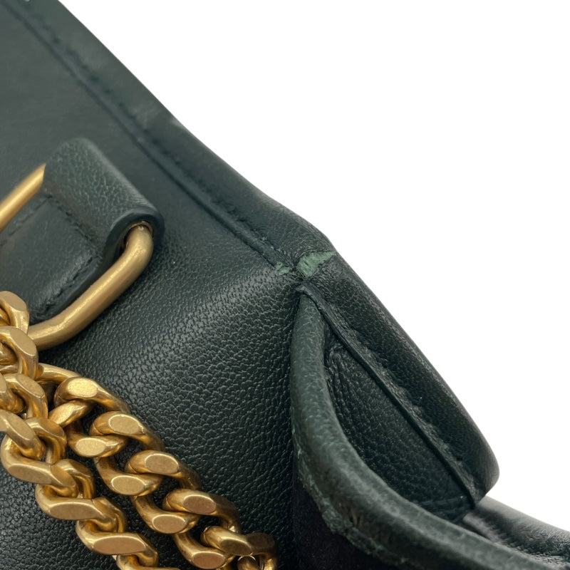 サンローラン SAINT LAURENT カサンドラショルダー 629246 グリーン レザー レディース ショルダーバッグ