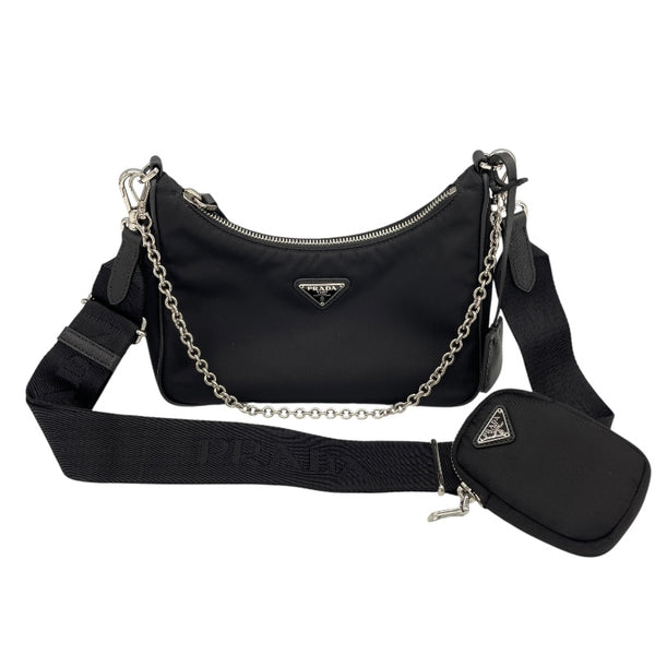 プラダ PRADA リナイロンショルダー 1BH204 ブラック ナイロン レディース ショルダーバッグ