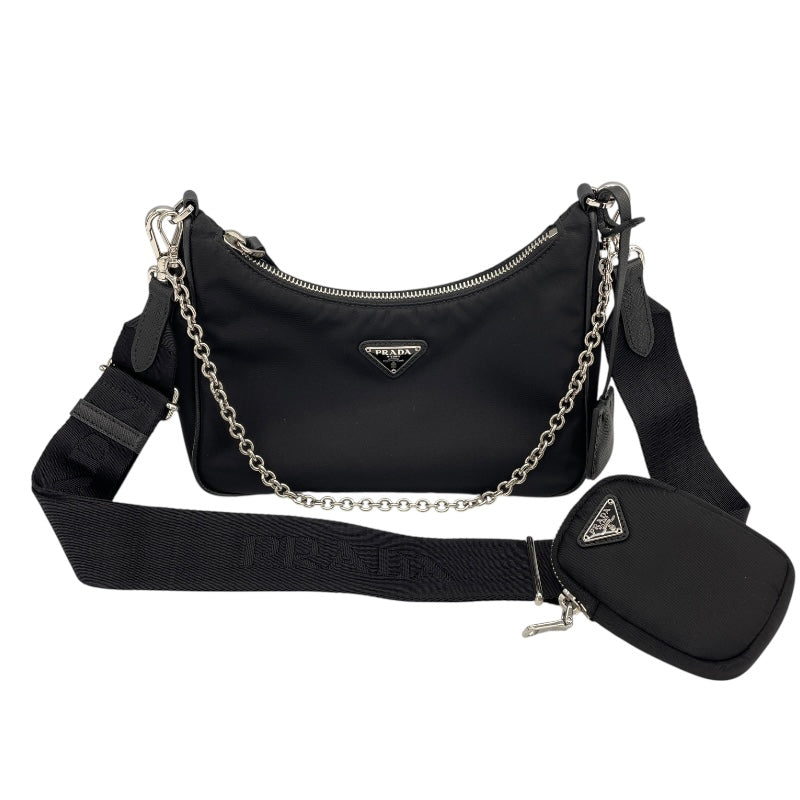 プラダ PRADA リナイロンショルダー 1BH204 ブラック ナイロン レディース ショルダーバッグ
