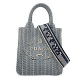 プラダ PRADA 2WAYバッグ ブルー キャンバス レディース ショルダーバッグ
