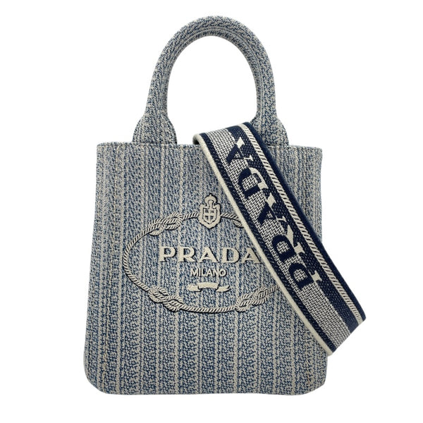 プラダ PRADA 2WAYバッグ ブルー キャンバス レディース ショルダーバッグ
