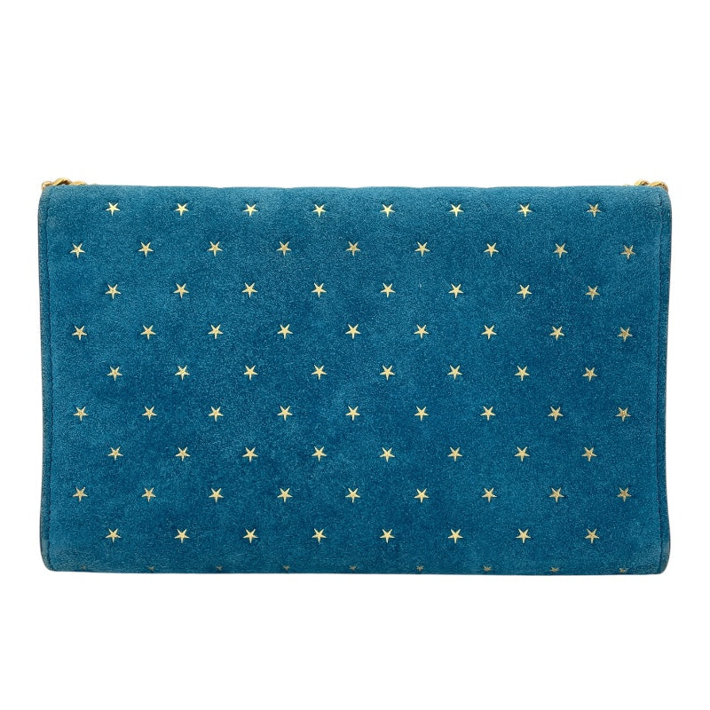 サンローラン SAINT LAURENT ケイトチェーンショルダー 364021 ブルー スエード レディース ショルダーバッグ