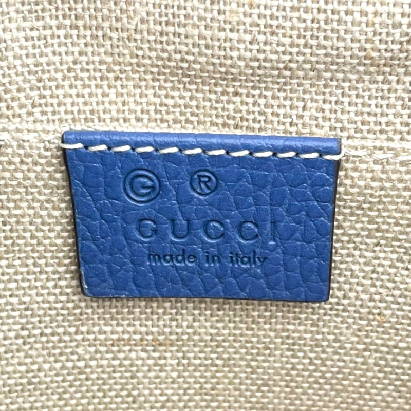 グッチ GUCCI インターロッキング チェーン 510304 ブルー レザー レディース ショルダーバッグ