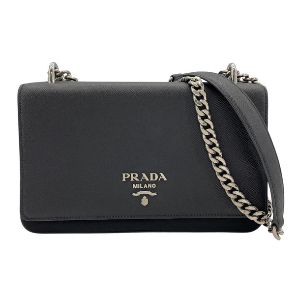 プラダ PRADA チェーンショルダー ブラック サフィアーノ/ナイロン レディース ショルダーバッグ