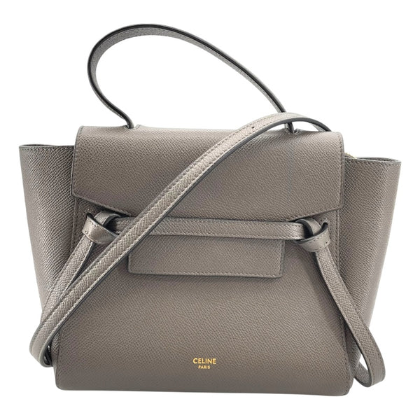 セリーヌ CELINE ベルトバッグ ナノ グレー レザー レディース ハンドバッグ