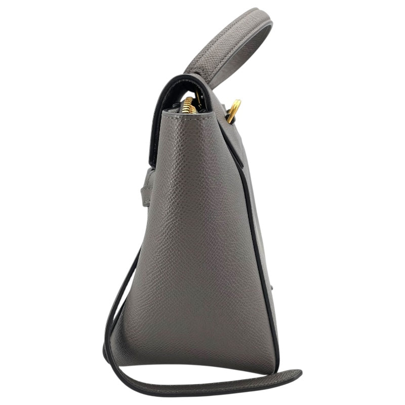 セリーヌ CELINE ベルトバッグ ナノ グレー レザー レディース ハンドバッグ
