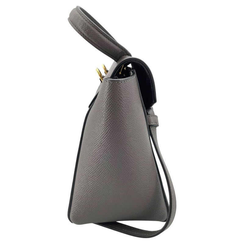 セリーヌ CELINE ベルトバッグ ナノ グレー レザー レディース ハンドバッグ