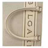 BVLGARI Rosenthal ロゴ2WAY ハンドバッグ アイボリー キャンバス レディース ハンドバッグ