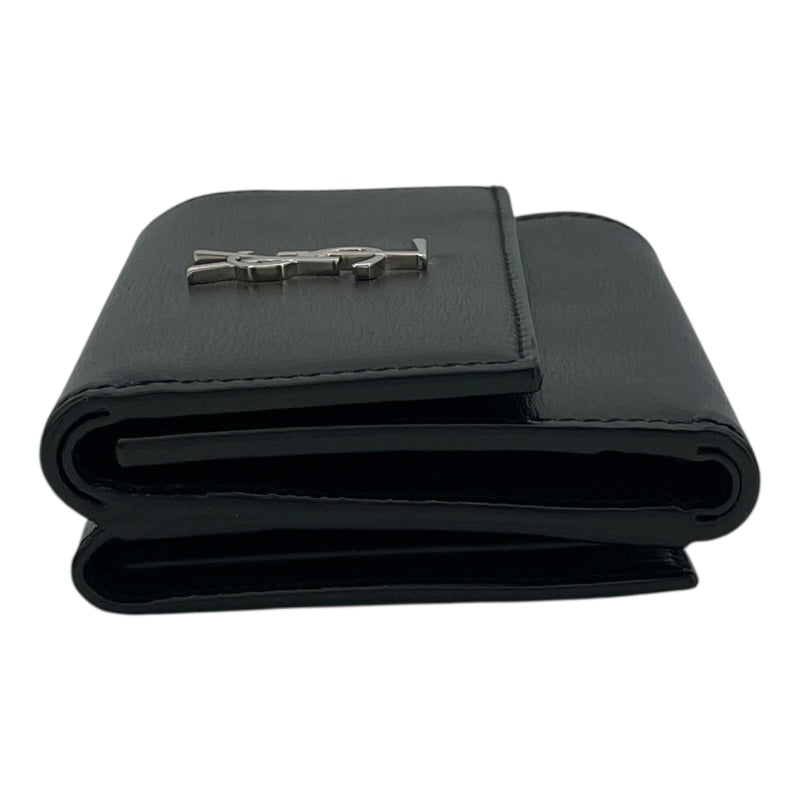 サンローラン SAINT LAURENT コンパクトウォレット 553549 ブラック レザー レディース 二つ折り財布