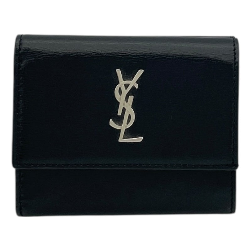 サンローラン SAINT LAURENT コンパクトウォレット 553549 ブラック レザー レディース 二つ折り財布