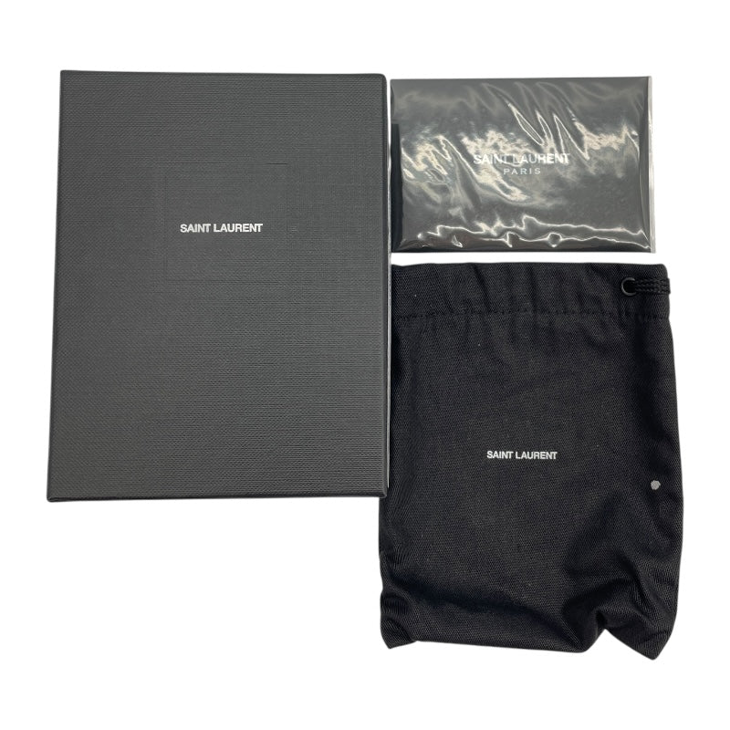 サンローラン SAINT LAURENT コンパクトウォレット 553549 ブラック レザー レディース 二つ折り財布