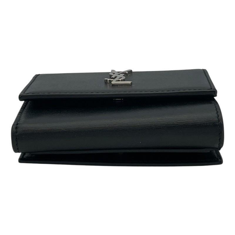 サンローラン SAINT LAURENT コンパクトウォレット 553549 ブラック レザー レディース 二つ折り財布