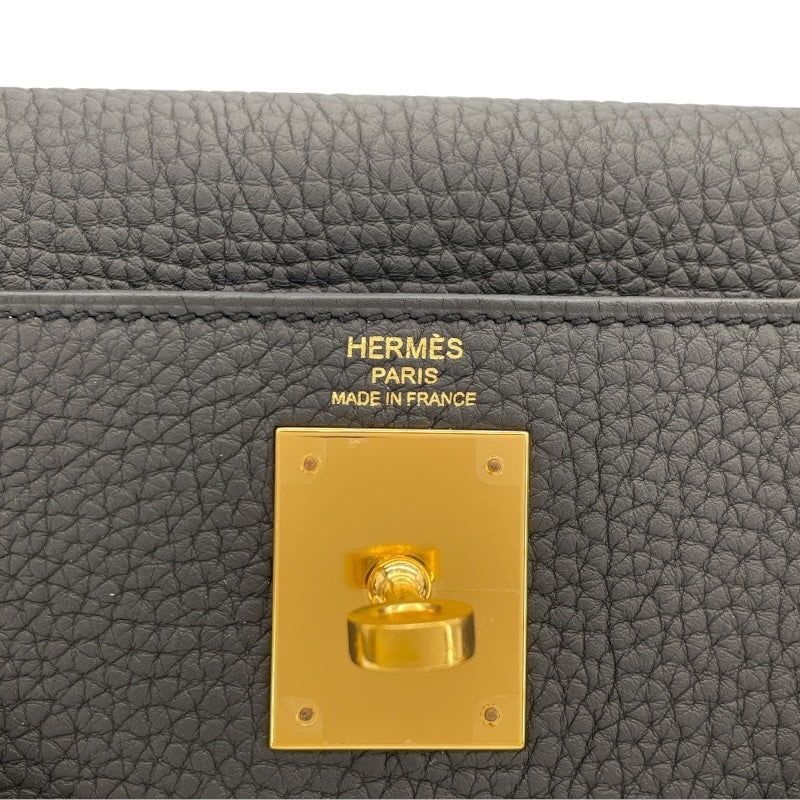 エルメス HERMES ケリー28 内縫い T刻印 ブラック ゴールド金具 トリヨン レディース ハンドバッグ
