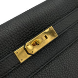エルメス HERMES ケリー28 内縫い T刻印 ブラック ゴールド金具 トリヨン レディース ハンドバッグ
