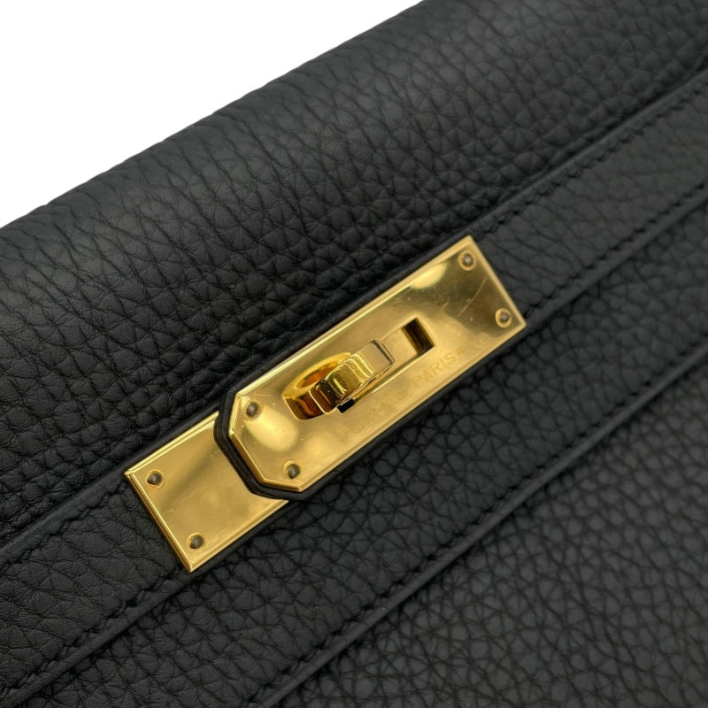 エルメス HERMES ケリー28 内縫い T刻印 ブラック ゴールド金具 トリヨン レディース ハンドバッグ