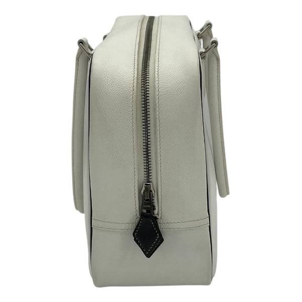 エルメス HERMES プリュム28 □I刻 ホワイト SV金具 エプソン レディース ハンドバッグ