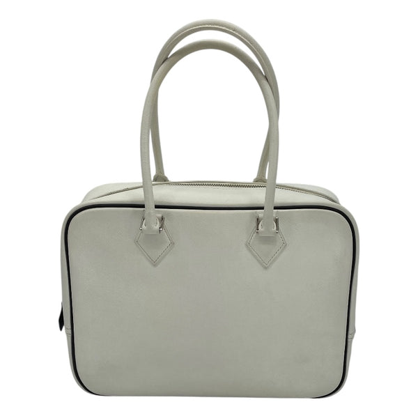 エルメス HERMES プリュム28 □I刻 ホワイト SV金具 エプソン レディース ハンドバッグ