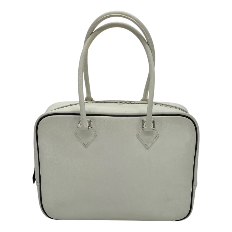 エルメス HERMES プリュム28 □I刻 ホワイト SV金具 エプソン レディース ハンドバッグ