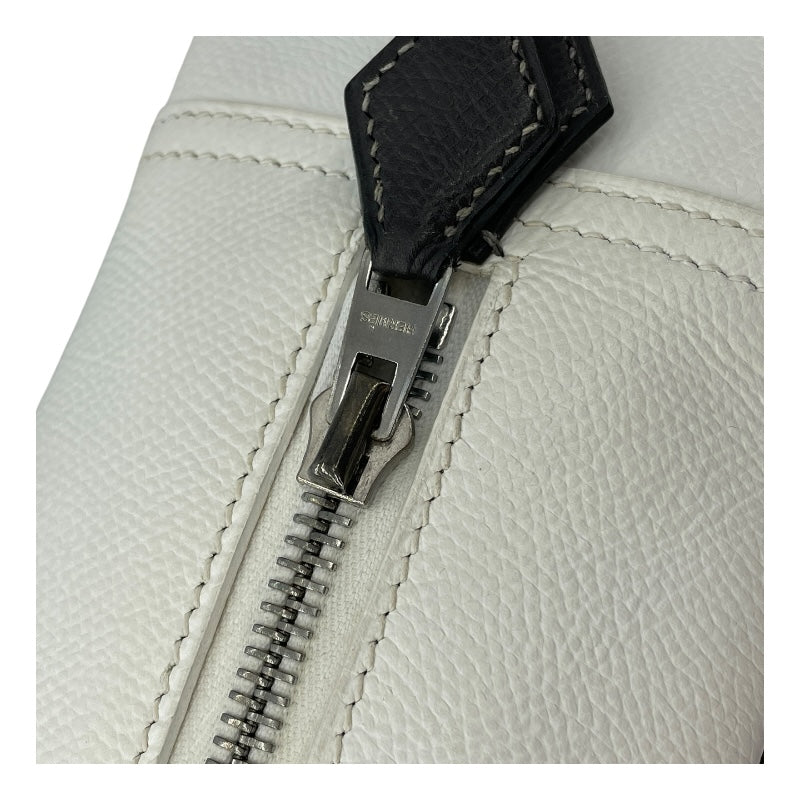 エルメス HERMES プリュム28 □I刻 ホワイト SV金具 エプソン レディース ハンドバッグ