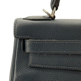 エルメス HERMES ケリー28 内縫い □M刻 ブルードプリュス SV金具 トゴ レディース ショルダーバッグ