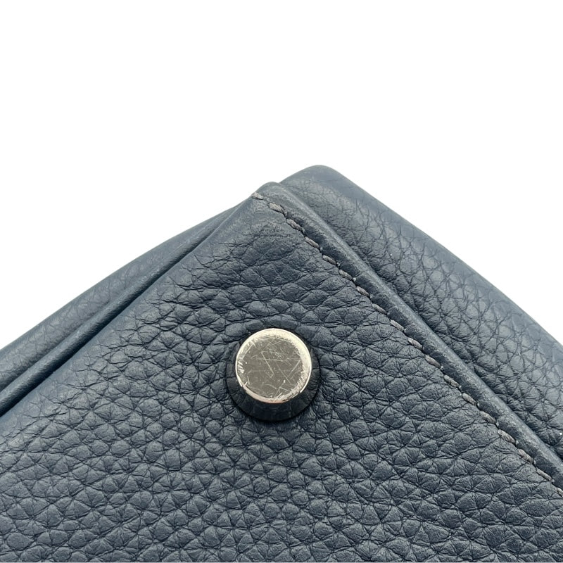 エルメス HERMES ケリー28 内縫い □M刻 ブルードプリュス SV金具 トゴ レディース ショルダーバッグ