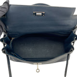 エルメス HERMES ケリー28 内縫い □M刻 ブルードプリュス SV金具 トゴ レディース ショルダーバッグ