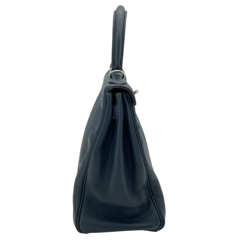 エルメス HERMES ケリー28 内縫い □M刻 ブルードプリュス SV金具 トゴ レディース ショルダーバッグ