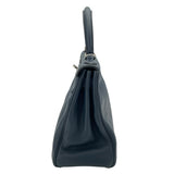 エルメス HERMES ケリー28 内縫い □M刻 ブルードプリュス SV金具 トゴ レディース ショルダーバッグ