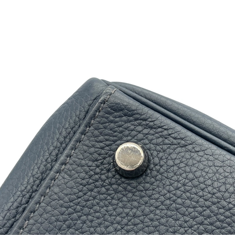 エルメス HERMES ケリー28 内縫い □M刻 ブルードプリュス SV金具 トゴ レディース ショルダーバッグ