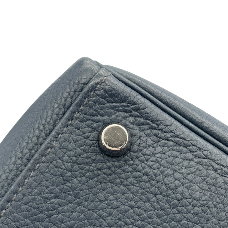 エルメス HERMES ケリー28 内縫い □M刻 ブルードプリュス SV金具 トゴ レディース ショルダーバッグ