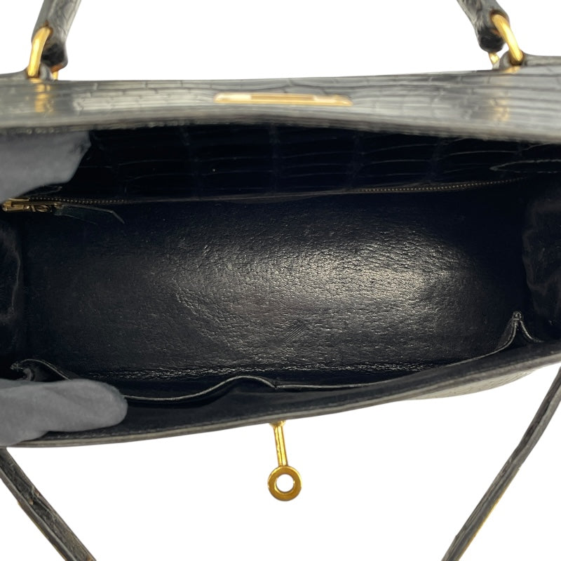 エルメス HERMES ケリー28 〇X刻 ブラック GD金具 ポロサス レディース ショルダーバッグ