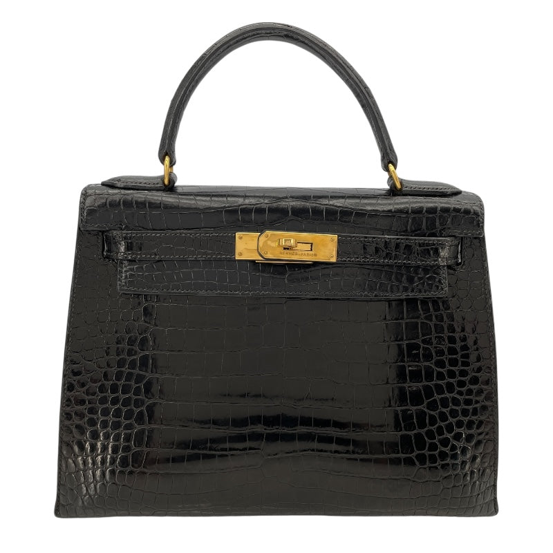 エルメス HERMES ケリー28 〇X刻 ブラック GD金具 ポロサス レディース ショルダーバッグ